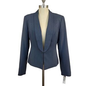 John Meyer Collection Blazer Jacket Blue White 10 Career Preppy Nautical